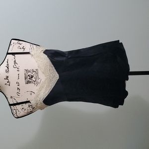 Black silk camisole top